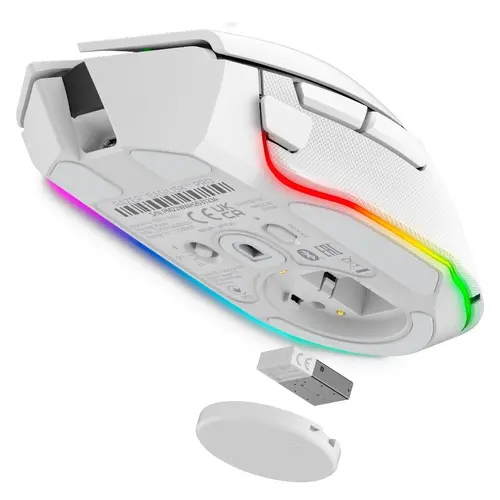 Razer Basilisk V3 Pro White, Mouse wireless pentru gaming, True 30000 dpi, senzor optic Focus Pro 30K, comutatoare optice pentru mouse Gen-3 - 4