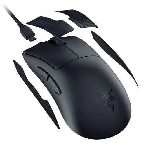 Razer DeathAdder V3 Pro Negru, Mouse wireless de gaming, True 30000 dpi, senzor optic Focus Pro 30K, switch-uri optice pentru mouse Gen-3, 5 butoane - 4
