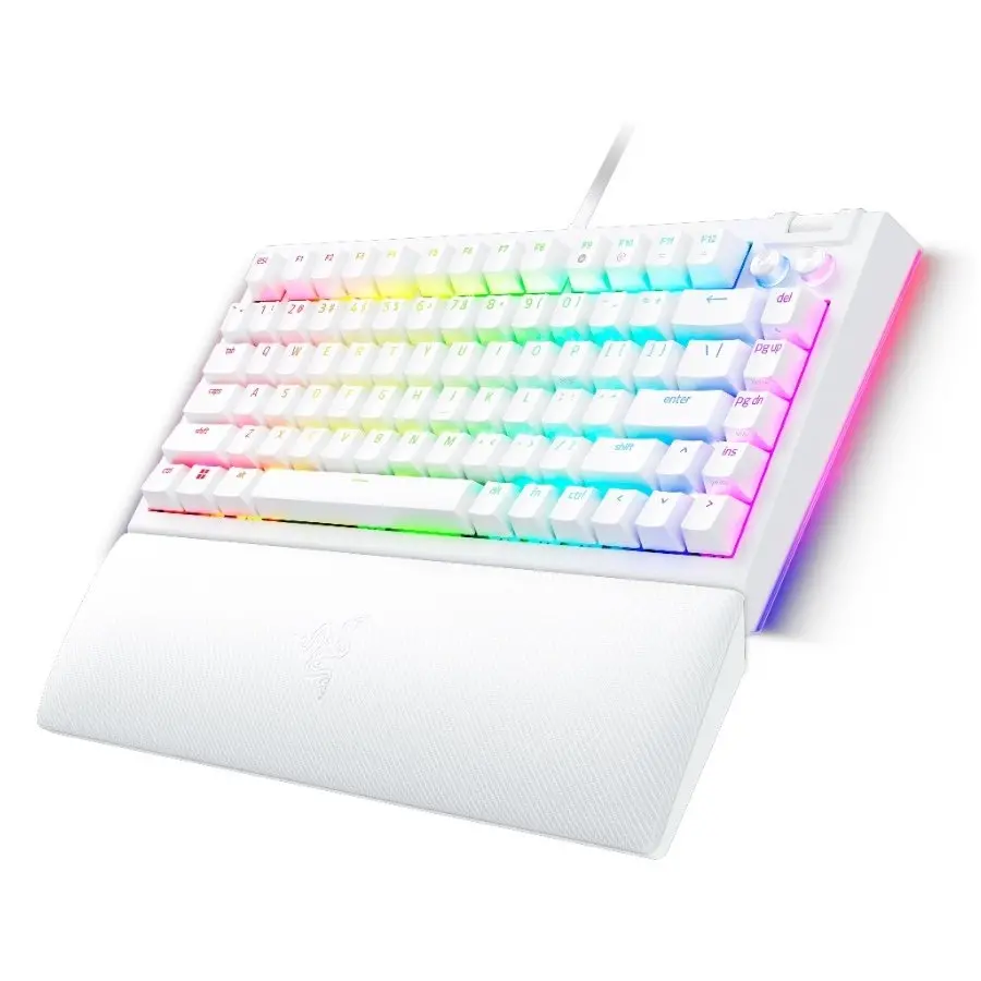 Razer BlackWidow V4 75% White, Gaming Keyboard, US Layout, Hot-swappable Design, Compact 75% Layout with Aluminum Case, Mechanical Switches (Tactile), Razer Chroma RGB, Dedicated media roller with 2 dedicated media buttons, Detachable Type C Cable - image 3