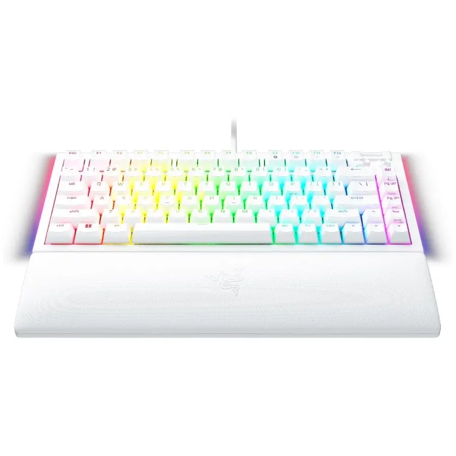 Razer BlackWidow V4 75% White, Gaming Keyboard, US Layout, Hot-swappable Design, Compact 75% Layout with Aluminum Case, Mechanical Switches (Tactile), Razer Chroma RGB, Dedicated media roller with 2 dedicated media buttons, Detachable Type C Cable - image 4