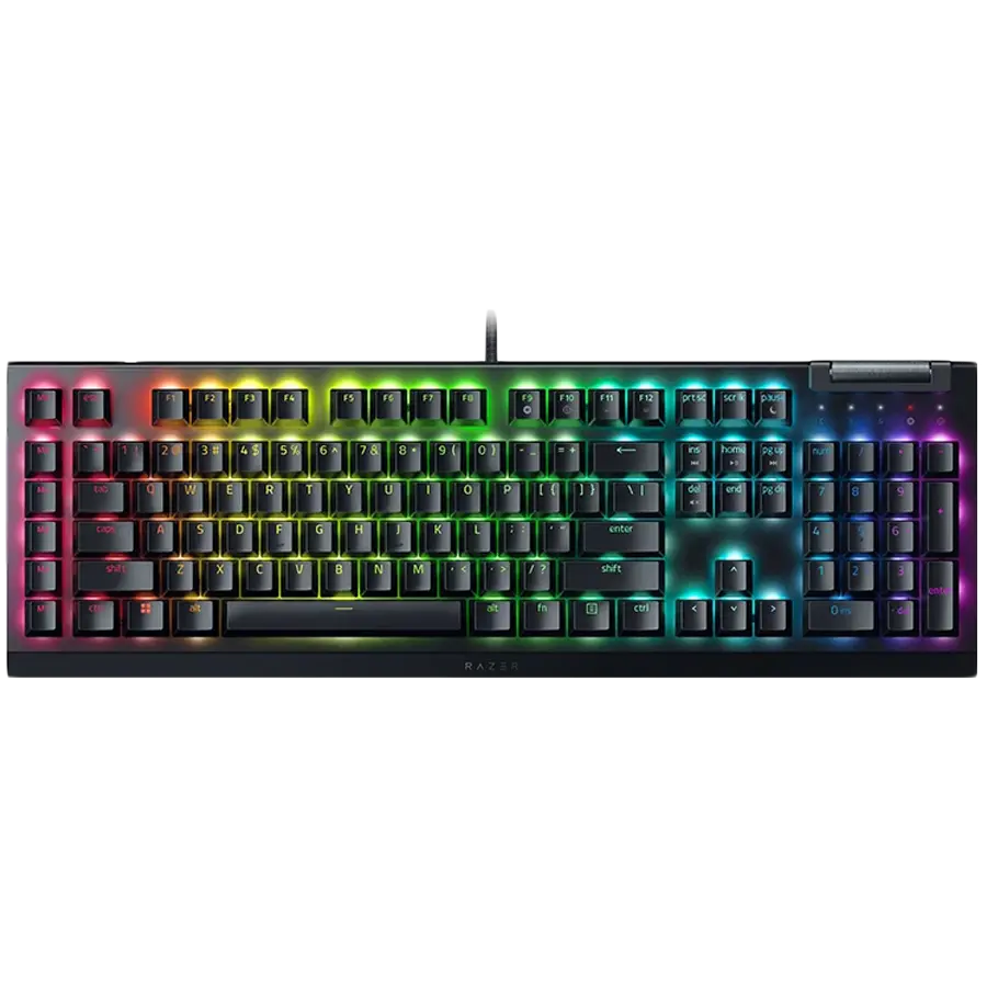 Razer BlackWidow V4 X Mechanical Gaming Keyboard, US Layout, Green Switch, Razer Chroma™ RGB, 6 Macro Keys, Lubricated Stabilizers, Media Roller