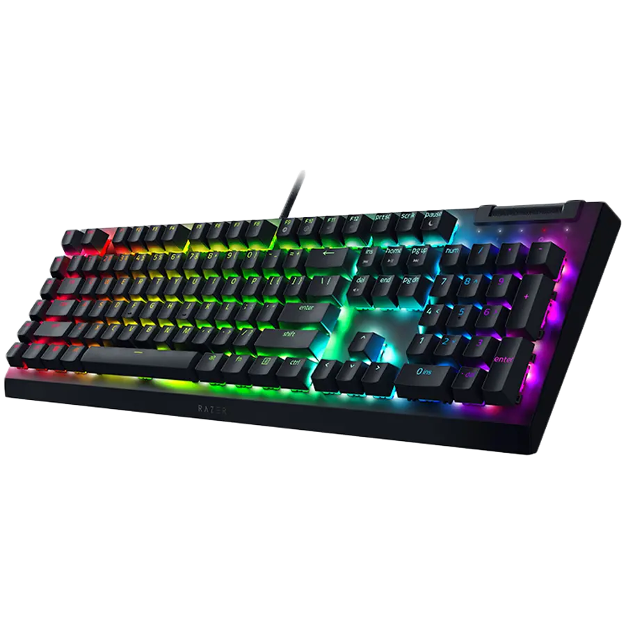 Razer BlackWidow V4 X Tastatură mecanică de gaming, layout US, Green Switch, Razer Chroma™ RGB, 6 taste macro, stabilizatoare lubrifiate, Media Roller - image 1
