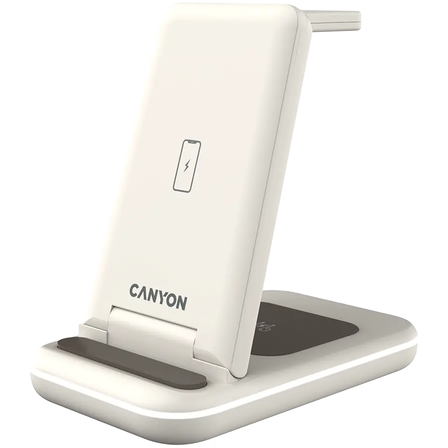 CANYON wireless charger WS-304 15W 3in1 Cosmic Latte - image 1