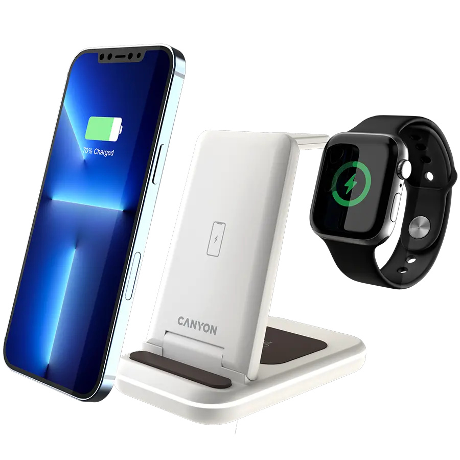 CANYON wireless charger WS-304 15W 3in1 Cosmic Latte - image 6