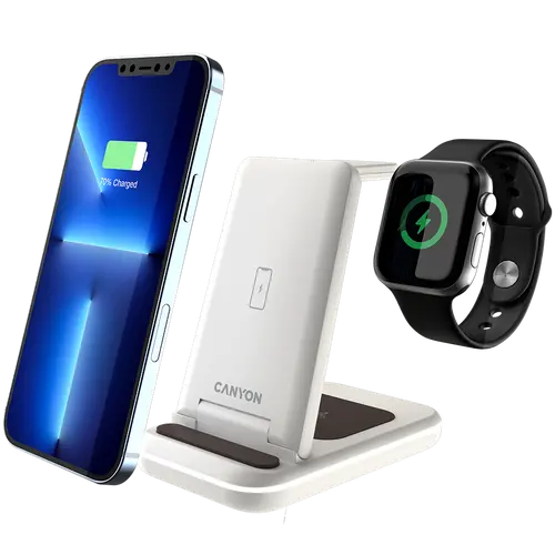 CANYON wireless charger WS-304 15W 3in1 Cosmic Latte - image 6
