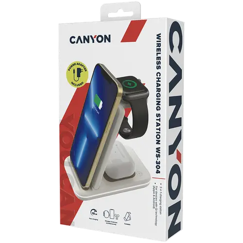 CANYON wireless charger WS-304 15W 3in1 Cosmic Latte - image 7