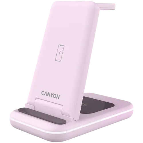 CANYON wireless charger WS-304 15W 3in1 Iced Pink - image 1