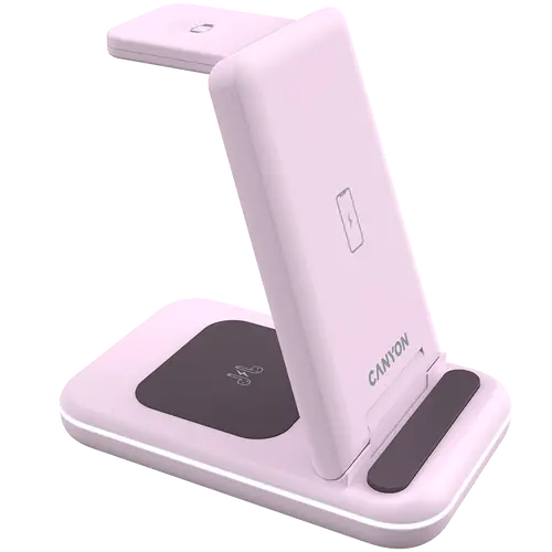CANYON wireless charger WS-304 15W 3in1 Iced Pink - image 3