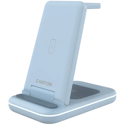 CANYON wireless charger WS-304 15W 3in1 Blue - image 1
