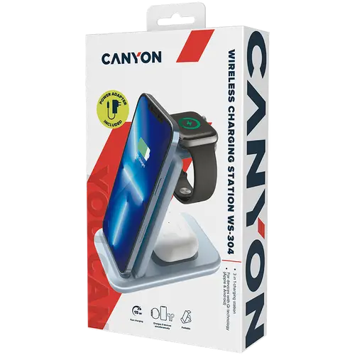 CANYON wireless charger WS-304 15W 3in1 Blue - image 8