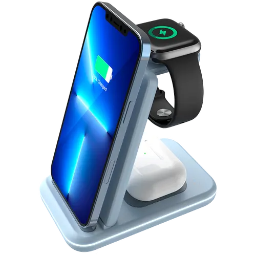 CANYON wireless charger WS-304 15W 3in1 Blue