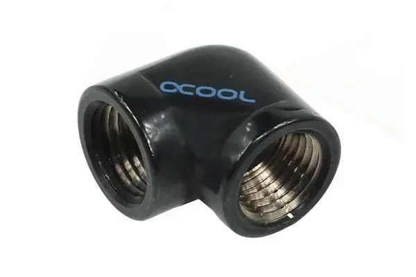 L-конектор Alphacool HF, Вътрешна резба G1/4 - G1/4, 90°, Черен мат - image 1