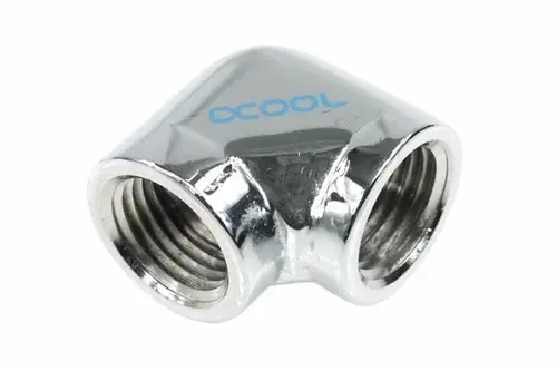 Σύνδεσμος L Alphacool HF, Θηλυκό σπείρωμα G1/4 - G1/4, 90°, Χρώμιο - 1