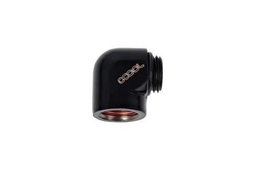 Conector L Alphacool HF, G1/4 filet exterior - interior, Negru mat - 1