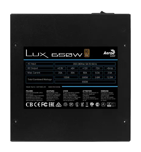 AeroCool захранване PSU LUX-650W Bronze - ACPB-LD65AEC.11 - image 7