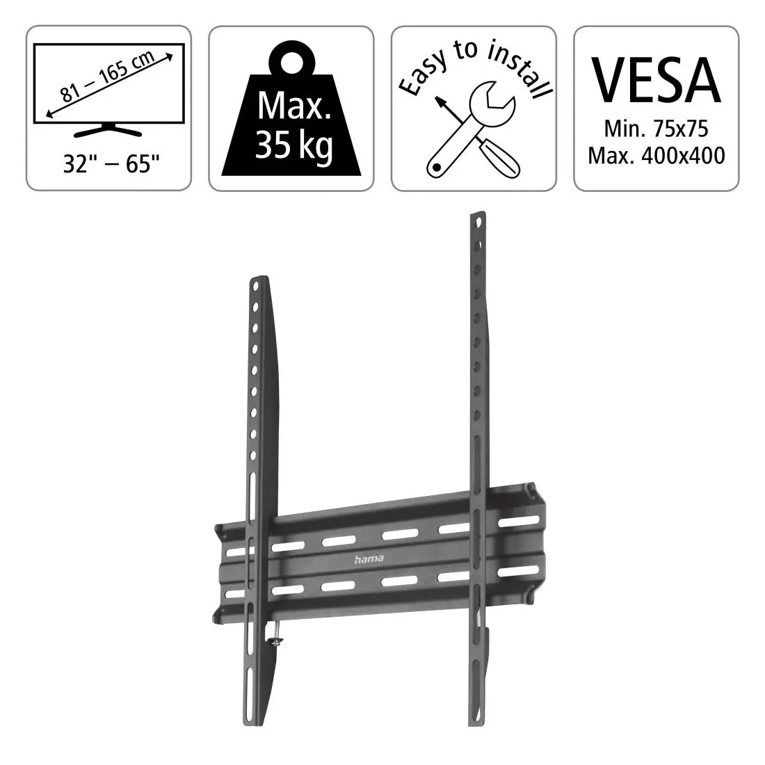 Επιτοίχια βάση για τηλεόραση, FIX, 65", 220809 - image 4