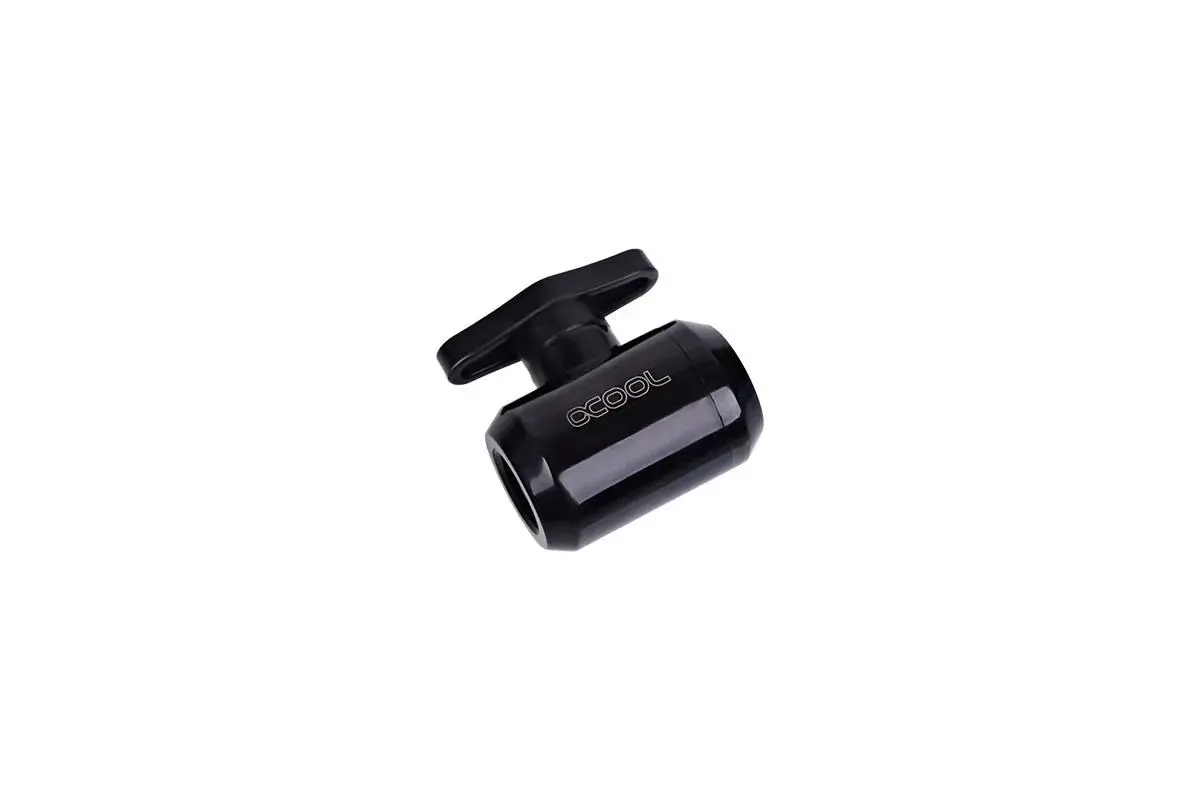 Robinet cu bilă Alphacool, Filet interior G1/4, Negru mat