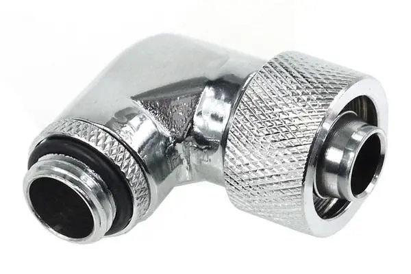 Компресионен фитинг Alphacool, 16/10 - G1/4, 90°, Въртящ се, Хром - image 1