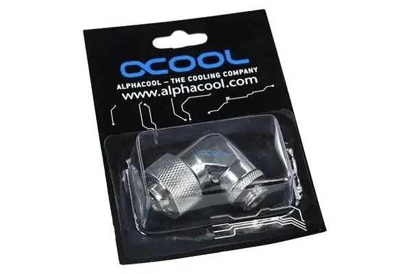 Компресионен фитинг Alphacool, 16/10 - G1/4, 90°, Въртящ се, Хром - image 3
