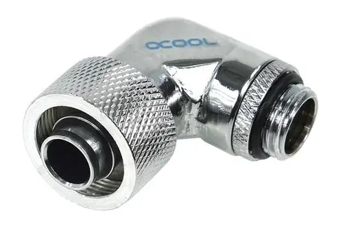 Fiting de compresie Alphacool, 16/10 - G1/4, 90°, Rotativ, Crom - 1