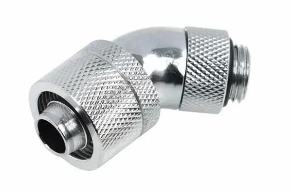 Συνδετήρας συμπίεσης Alphacool, 16/10 - G1/4, 45°, Περιστρεφόμενος, Χρώμιο
