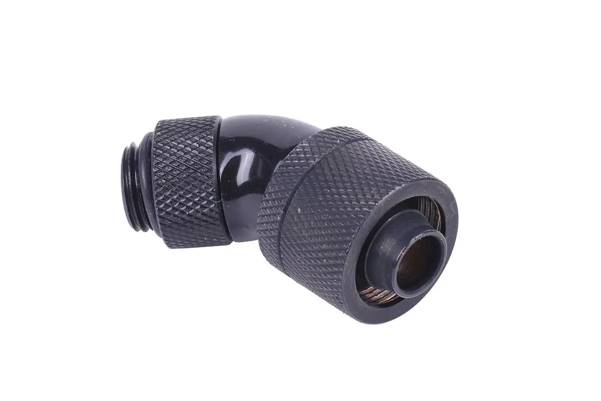 Συνδετήρας συμπίεσης Alphacool, 16/10 - G1/4, 45°, Περιστρεφόμενος, Μαύρο ματ