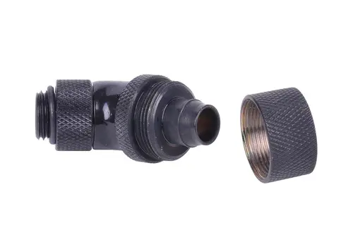 Компресионен фитинг Alphacool, 16/10 - G1/4, 45°, Въртящ се, Черен мат - image 2