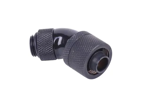 Συνδετήρας συμπίεσης Alphacool, 16/10 - G1/4, 45°, Περιστρεφόμενος, Μαύρο ματ - 1