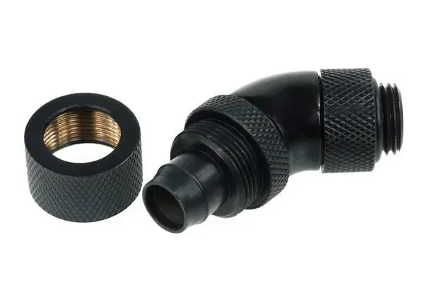Компресионен фитинг Alphacool, 13/10 - G1/4, 45°, Въртящ се, Черен мат - image 2