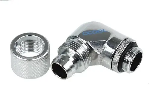 Компресионен фитинг Alphacool, 13/10 - G1/4, 90°, Въртящ се, Хром - image 2