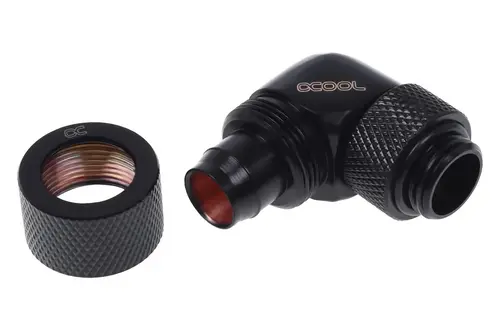 Компресионен фитинг Alphacool, 13/10 - G1/4, 90°, Въртящ се, Черен мат - image 1