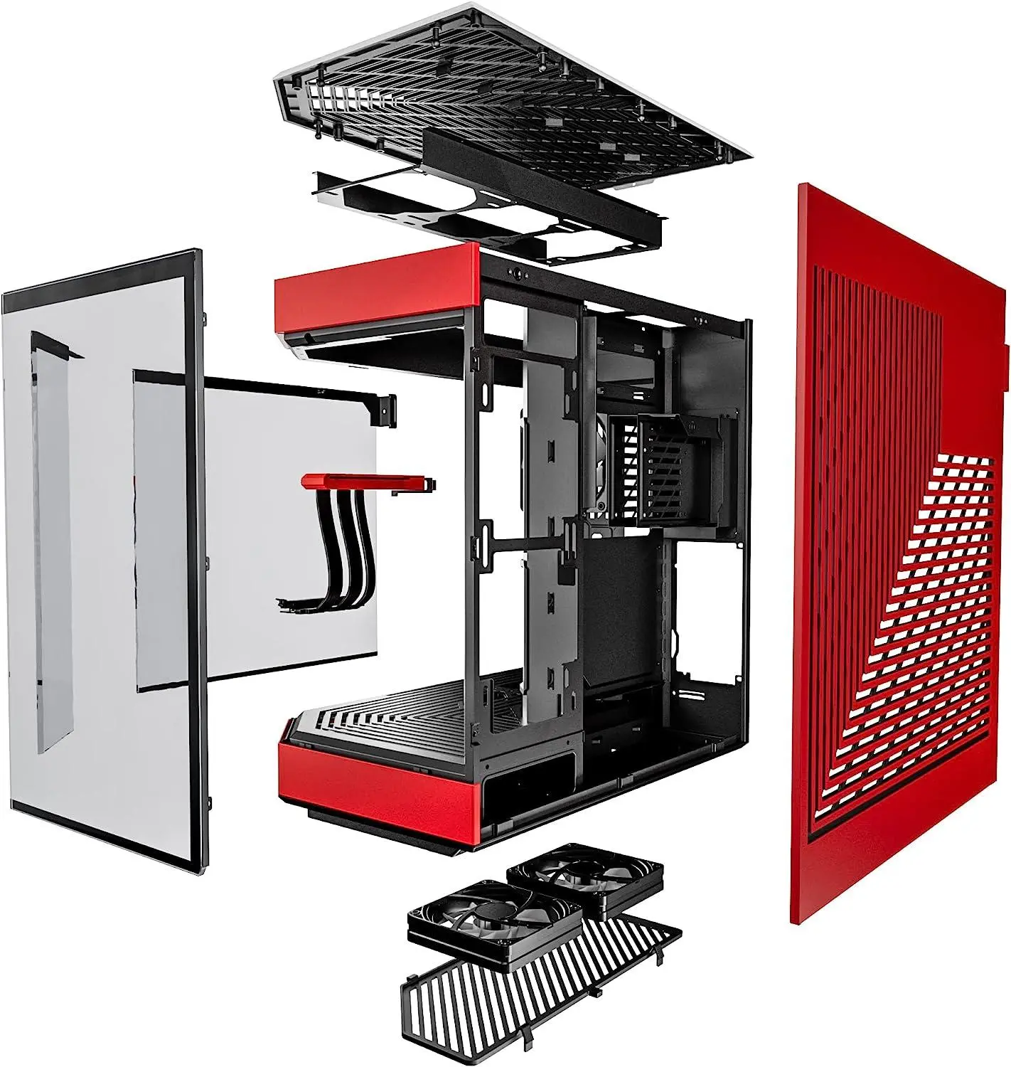 Carcasă HYTE Y60 Tempered Glass, Mid-Tower, Negru și Roșu - image 5
