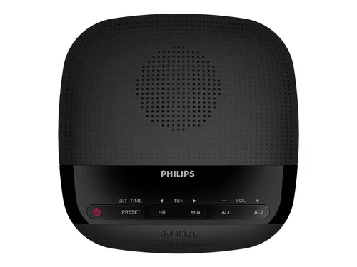 PHILIPS ραδιόφωνο με ρολόι και ξυπνητήρι, διπλό ξυπνητήρι, εφεδρική μπαταρία σε περίπτωση διακοπής ρεύματος, μαύρο - 2