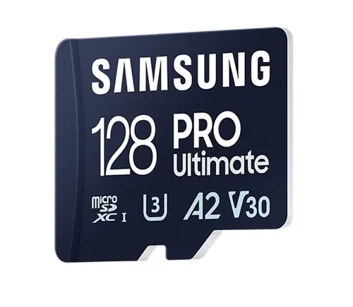 Памет, Samsung 128GB micro SD Card PRO Ultimate with Adapter , UHS-I, Read 200MB/s - Write 130MB/s, U3, V30, A2 - image 1