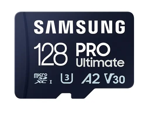 Μνήμη, Samsung 128GB micro SD Card PRO Ultimate με προσαρμογέα, UHS-I, Ανάγνωση 200MB/s - Εγγραφή 130MB/s, U3, V30, A2 - 1