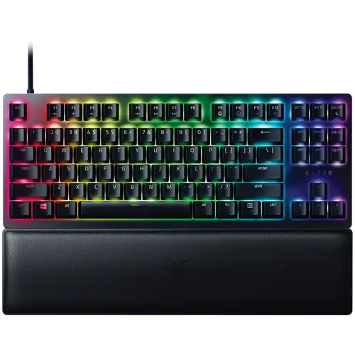 Razer Huntsman V2 Tenkeyless, Optical Gaming Keyboard (Clicky Optical Switch), US Layout, Doubleshot PBT Keycaps, Sound Dampening Foam, Razer Chroma™ RGB, Up to 8000Hz polling rate, Aluminum matte top plate