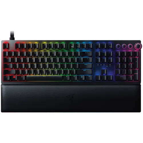 Razer Huntsman V2 Analog (Analog Switch), Optical Gaming Keyboard, US Layout, Doubleshot PBT Keycaps, Sound Dampening Foam, Razer Chroma™ RGB, Up to 8000Hz polling rate, Aluminum matte top plate