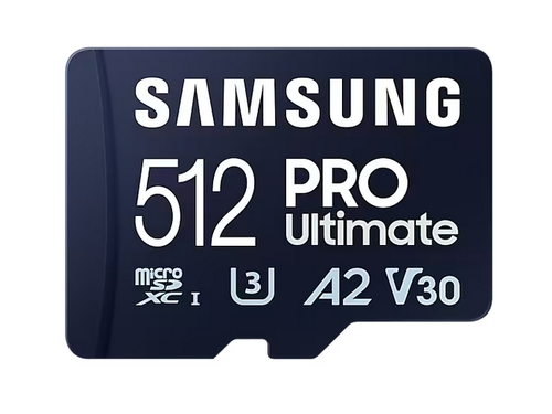 Памет, Samsung 512GB micro SD Card PRO Ultimate with Adapter , UHS-I, Read 200MB/s - Write 130MB/s, U3, V30, A2