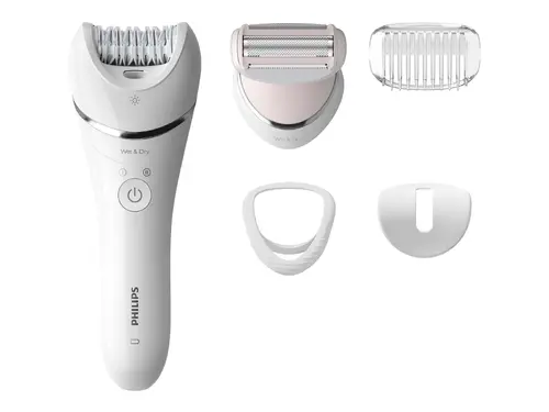 PHILIPS Αποτριχωτική μηχανή σειρά 8000 για χρήση σε υγρό και στεγνό δέρμα, για πόδια και σώμα + 5 αξεσουάρ - 1