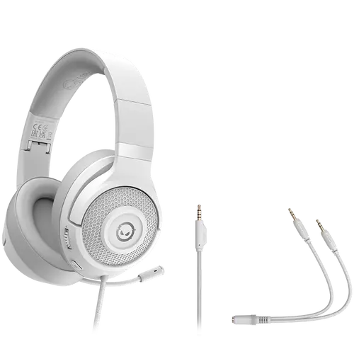 LORGAR Noah 101, Gaming headset with microphone, 3.5mm jack connection, cable length 2m, foldable design, PU leather ear pads, size: 185*195*80mm, 0.245kg, white - image 4