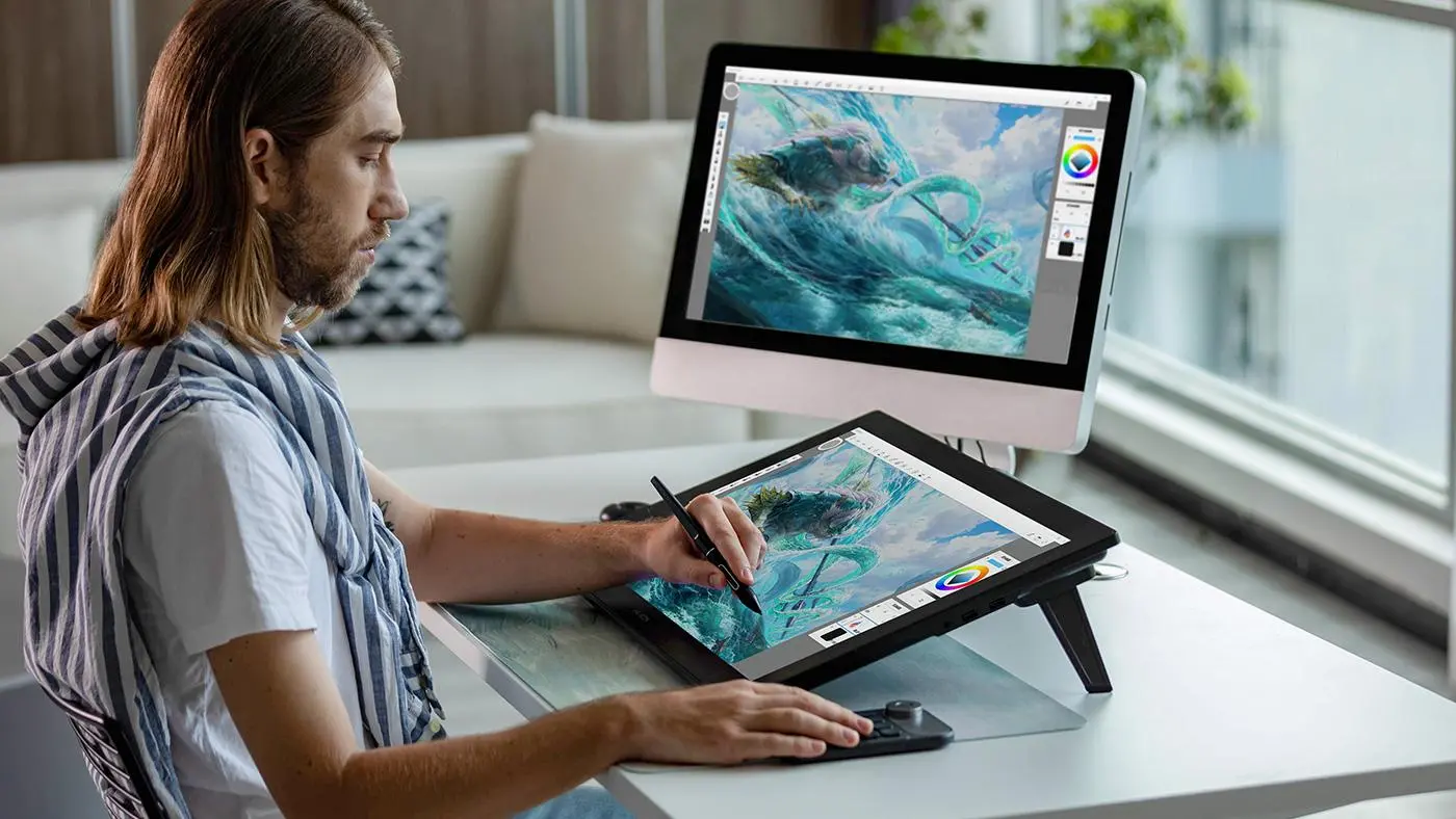 Tabletă grafică cu display HUION Kamvas Pro 24 GT2401, Negru - image 2