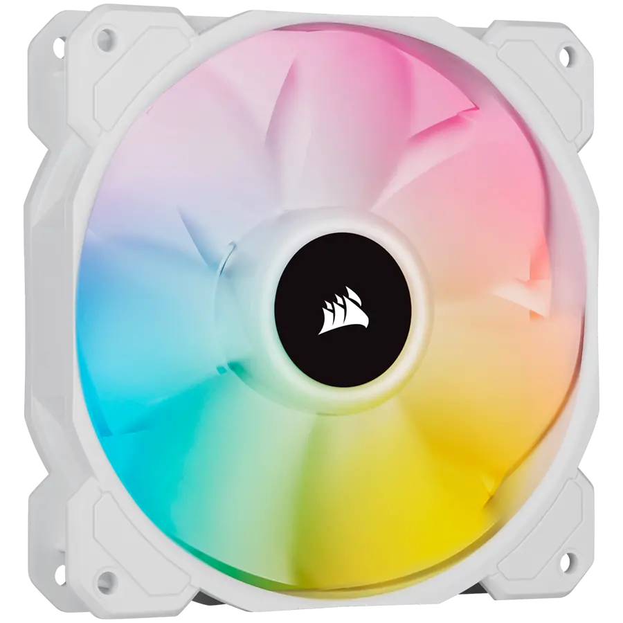 Corsair SP Series, White SP140 RGB ELITE, 140mm RGB LED Fan with AirGuide, Single Pack