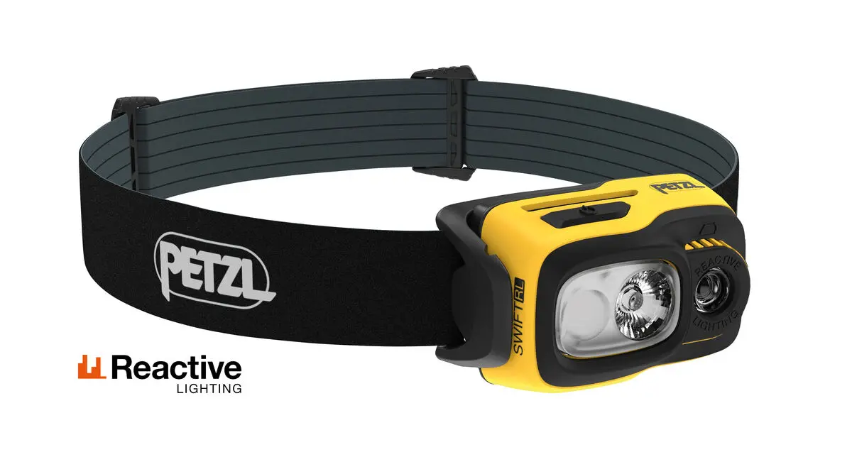 Φακός κεφαλής PETZL SWIFT RL 2024, 1100 Λούμεν, Σειρά Professional, Μαύρο/Κίτρινο