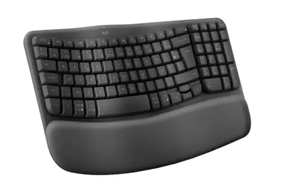 Клавиатура, Logitech Wave Keys wireless ergonomic keyboard - GRAPHITE - US INT`L - 2.4GHZ/BT - N/A - INTNL-973 - UNIVERSAL - image 1