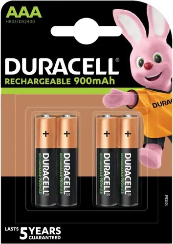 Acumulator DURACELL R03 AAA, 900mAh NiMH, 1.2V, 4 buc. în ambalaj - 1