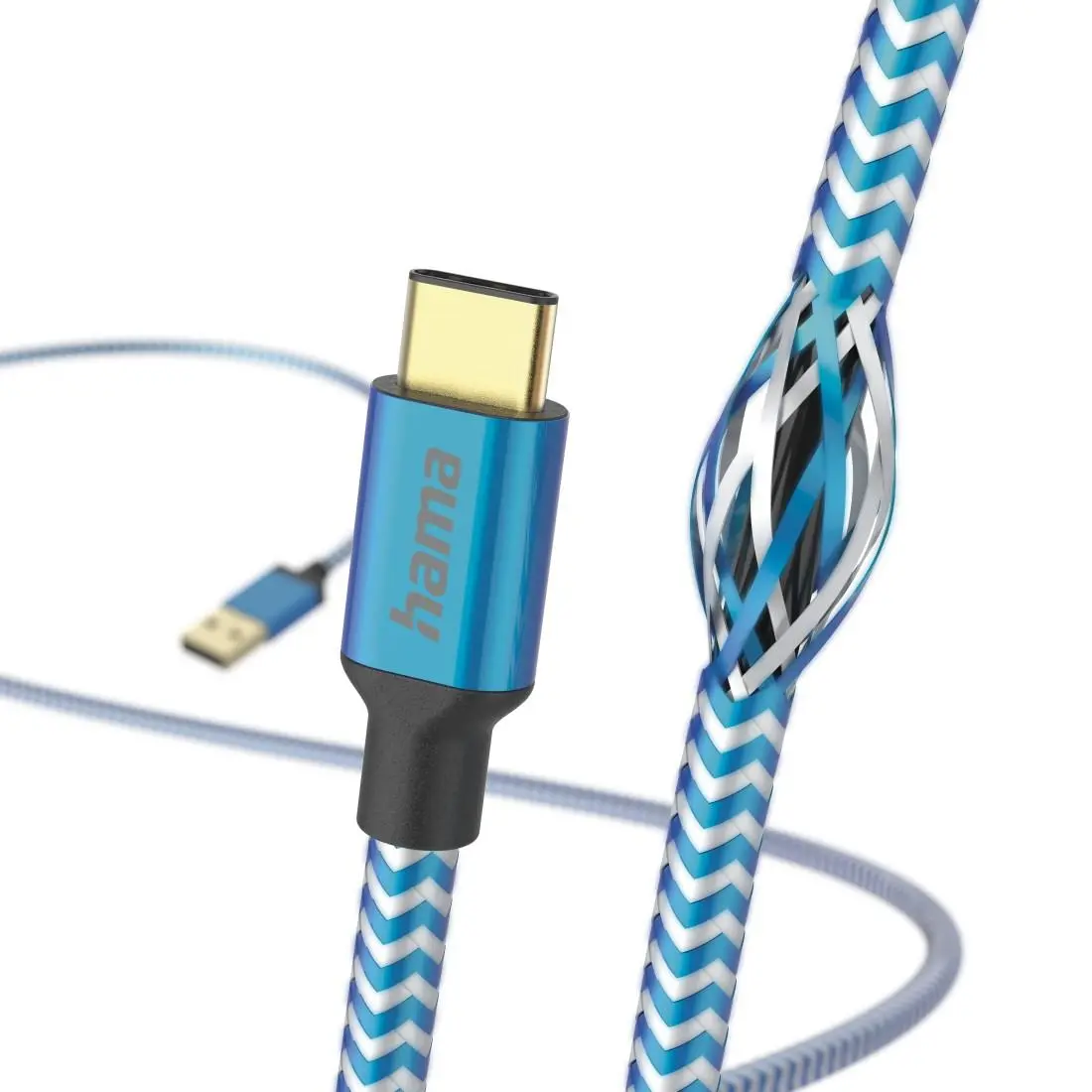 Кабел HAMA Reflective, USB-C мъжко - USB-A мъжко, 1.5м, 201558 - image 2