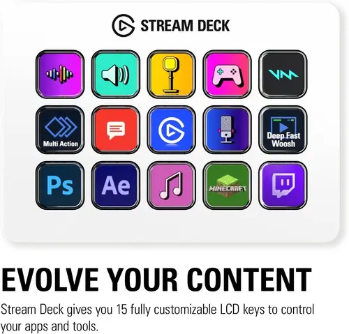 Контролер Elgato Stream Deck MK.2 - 15 Customizable LCD Keys White - image 1