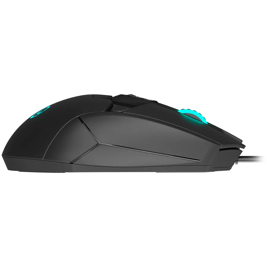 LORGAR Stricter 579, gaming mouse, 9 programmable buttons, Pixart PMW3336 sensor, DPI up to 12 000, 50 million clicks buttons lifespan, 2 switches, built-in display, 1.8m USB soft silicone cable, Matt UV coating with glossy parts and RGB lights with 4 LED flowing modes, size: 131*72*41mm, 0.127kg, black - image 5