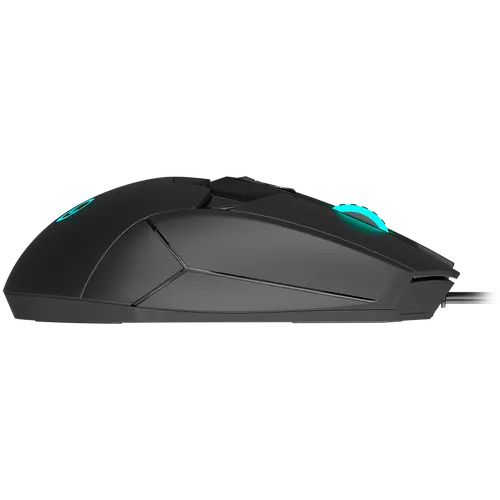 LORGAR Stricter 579, gaming mouse, 9 programmable buttons, Pixart PMW3336 sensor, DPI up to 12 000, 50 million clicks buttons lifespan, 2 switches, built-in display, 1.8m USB soft silicone cable, Matt UV coating with glossy parts and RGB lights with 4 LED flowing modes, size: 131*72*41mm, 0.127kg, black - image 5