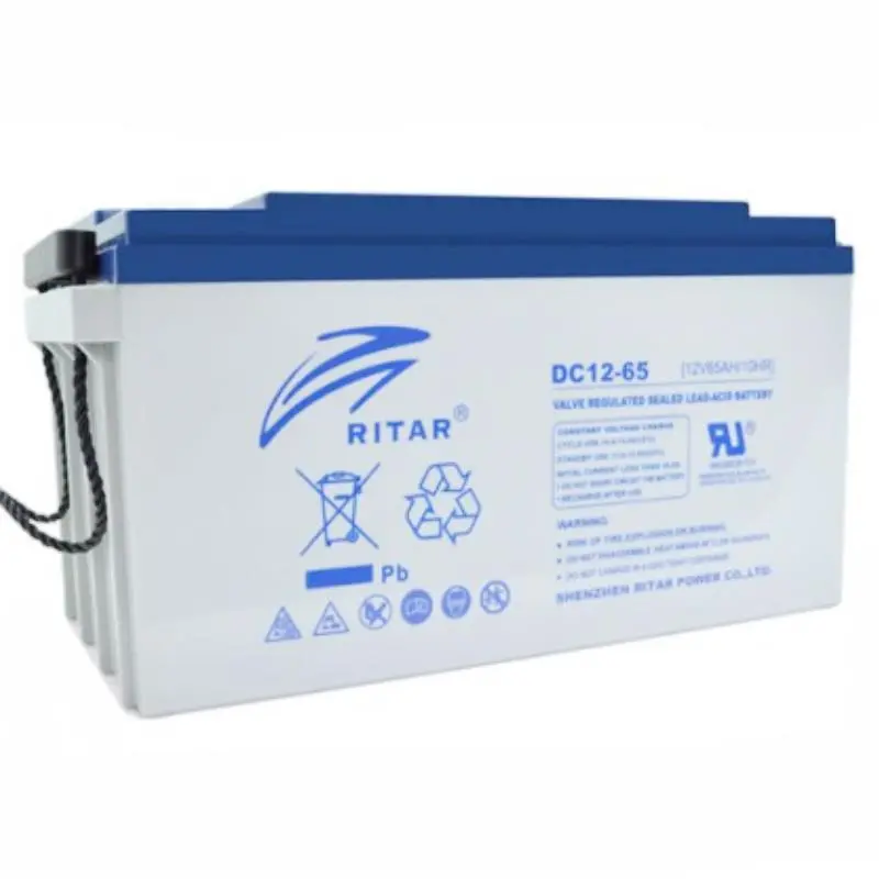 Baterie cu plumb AGM Deep cycle RITAR (DC12-65), 12V, 65Ah, 350 / 167 /182 mm F5/M8 / F11/M6, Pentru sisteme solare